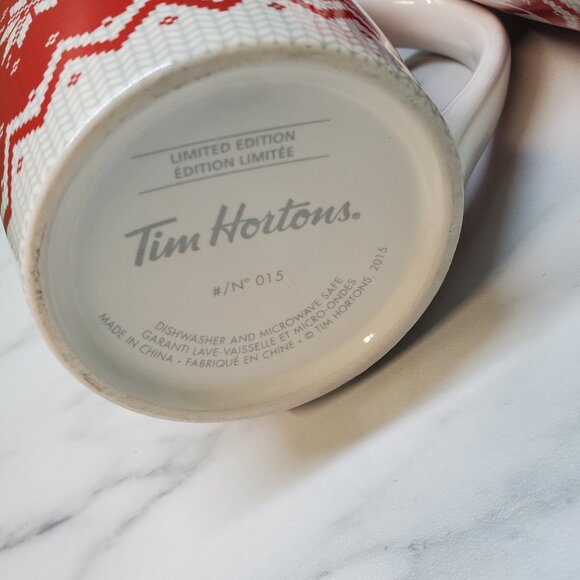 Mug - 2015 Limited Edition Tim Hortons Sweater Red Holiday 2 pack - Picture 4 of 9
